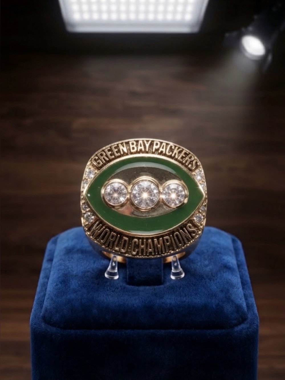 Men’s Green Championship Ring - Gold Tone Size 11